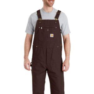 Carhartt Men's Bib Overall - Relaxed Fit - Duck NWT - Dark Brown SZ 38x34